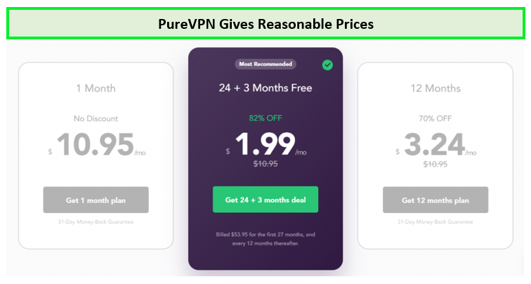 PureVPN Gives Reasonable Prices