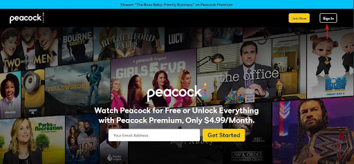 Peacock TV Website